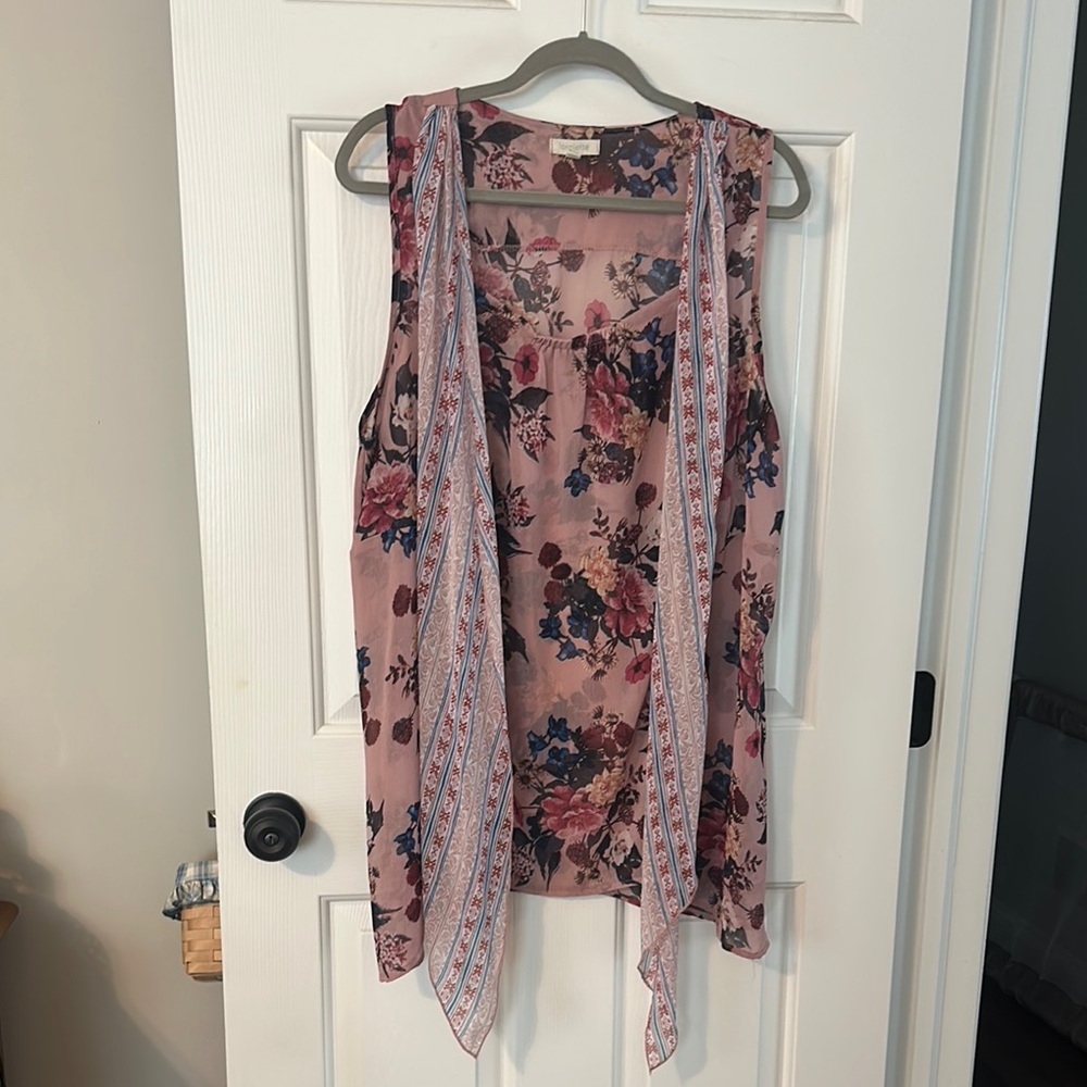 Loralette Pink Asymmetrical Sleeveless Blouse